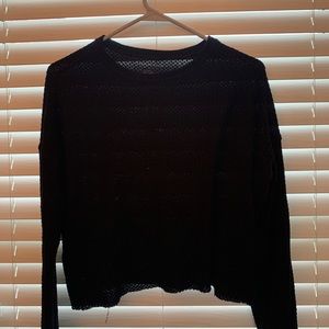 Black American Eagle waffle knit top